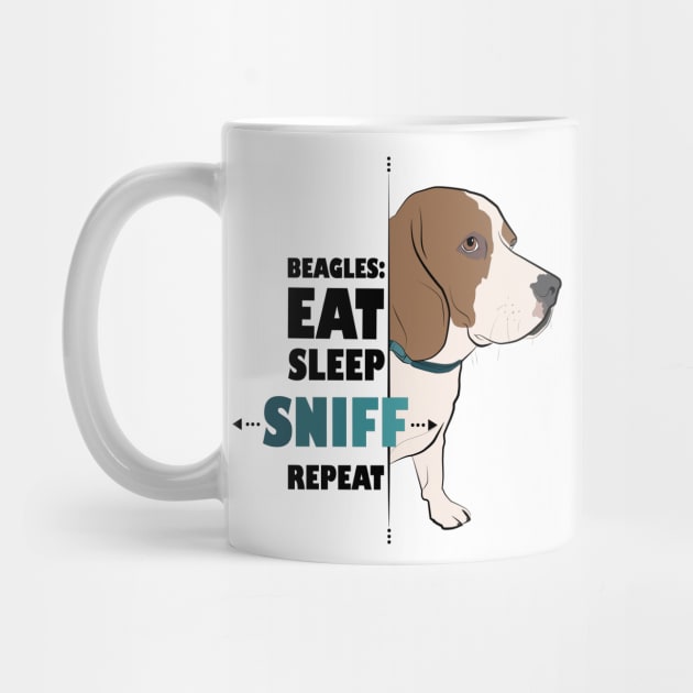 Eat, Sleep, Sniff, Repeat : Beagle Edition by Crafting Yellow